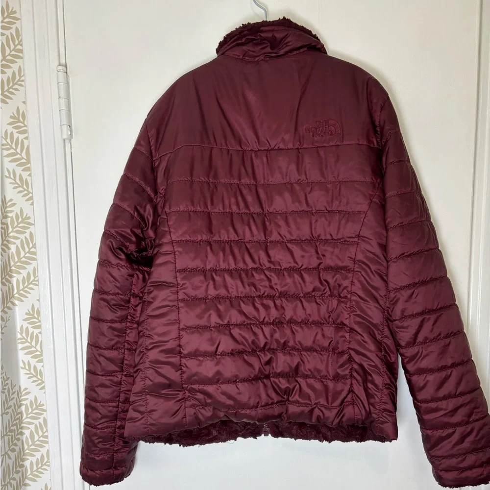 The North Face Girl’s Maroon Mossbud Swirl Insulated Reversible Jacket M 10/12 - Picture 4 of 16